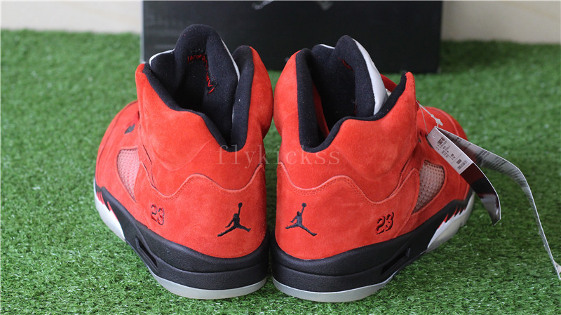 Authentic Air Jordan 5 Retro Raging Bull Red Suede